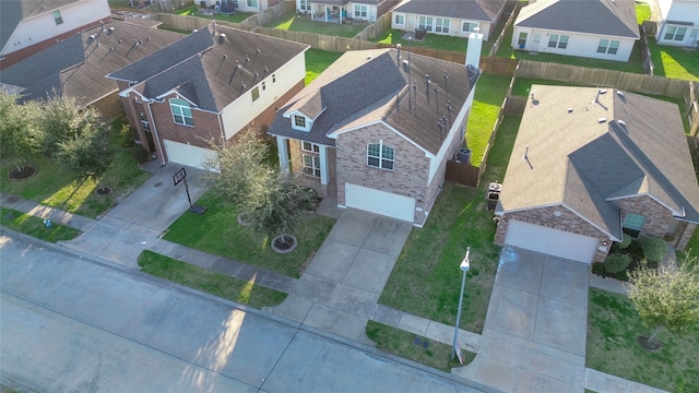 bird's eye view with a residential view