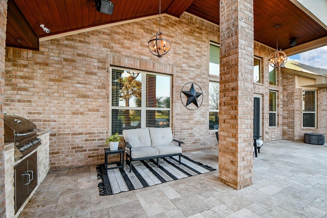 view of patio / terrace featuring a grill