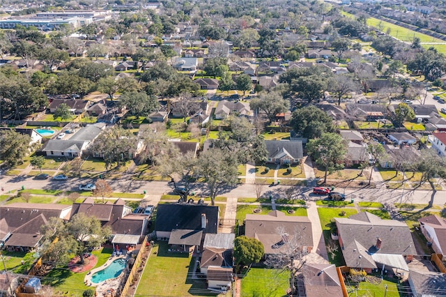 aerial view featuring a residential view