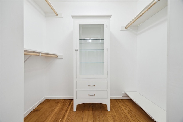 spacious closet featuring wood finished floors