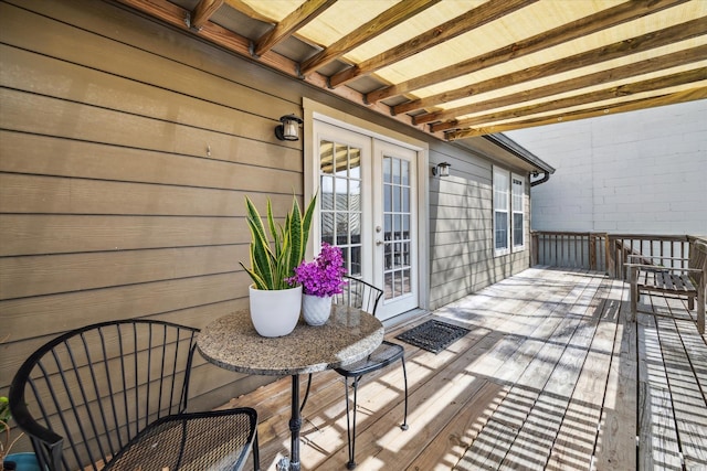 deck with french doors