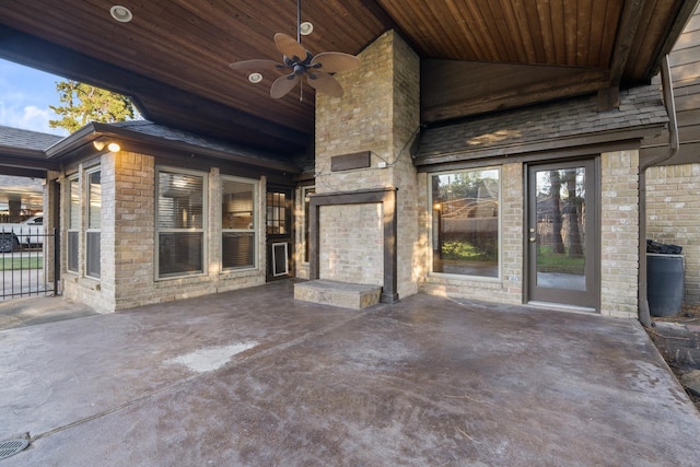 view of patio / terrace with a ceiling fan