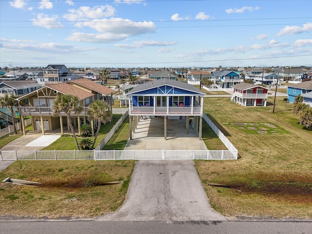 aerial view with a residential view