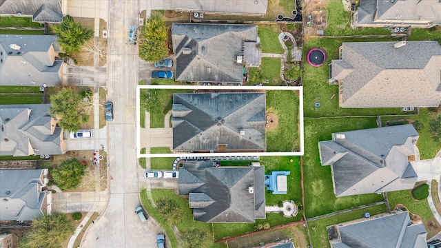 drone / aerial view with a residential view