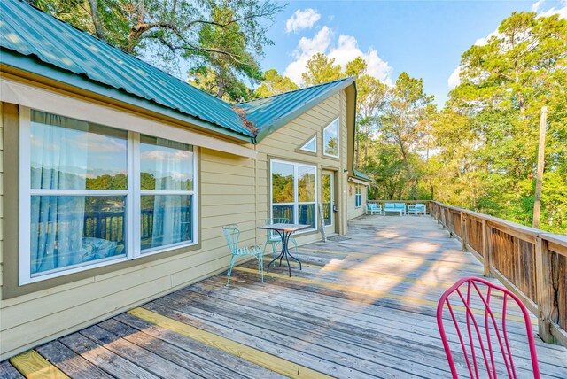 480 Caney Creek Dr, Livingston, TX 77351 - view of wooden deck
