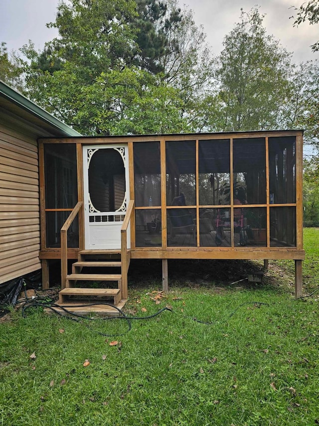 exterior space with a sunroom