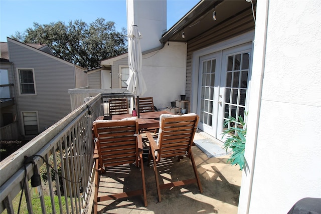 balcony with french doors
