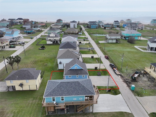 aerial view with a residential view