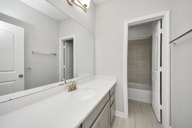 full bath with bathtub / shower combination and vanity