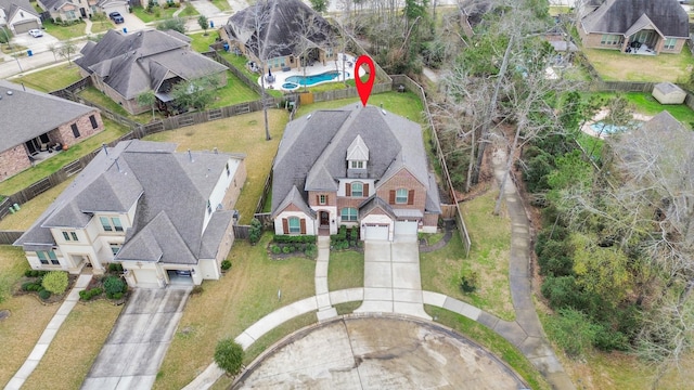 drone / aerial view featuring a residential view