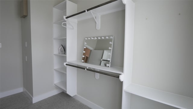 spacious closet with carpet floors