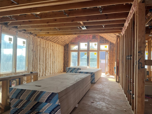 misc room featuring vaulted ceiling