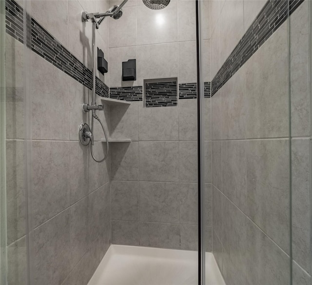 bathroom featuring a stall shower