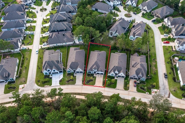 bird's eye view with a residential view