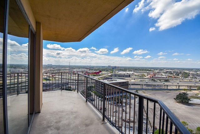 balcony with a view of city