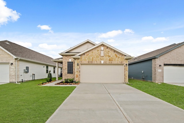18798 Lucas Michael Way, New Caney, TX 77357 - view of front of house with a front yard, concrete driveway, and an attached garage