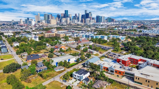 aerial view featuring a city view