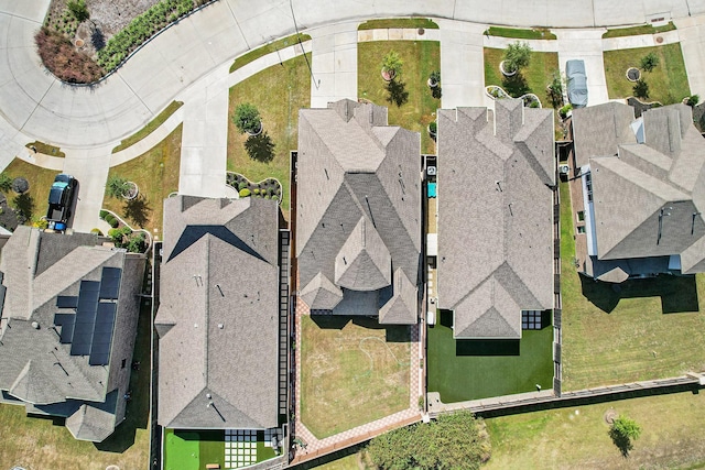 drone / aerial view with a residential view