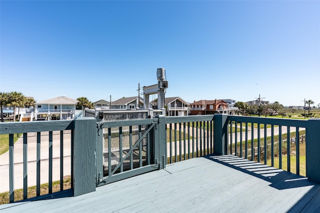 deck with a residential view