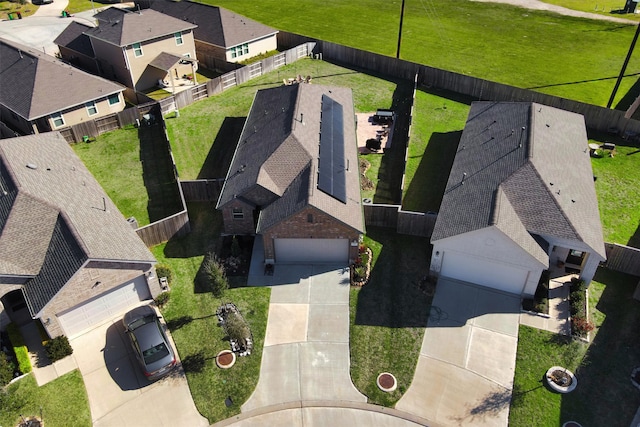 drone / aerial view with a residential view