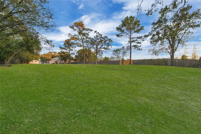 view of yard featuring fence