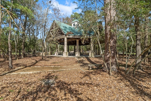 exterior space with a gazebo