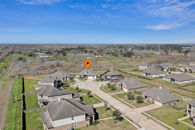 bird's eye view with a residential view