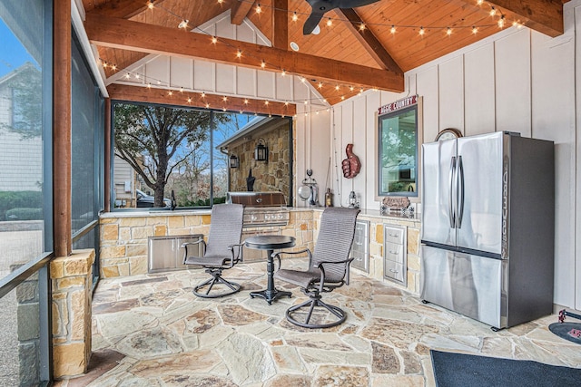 view of patio with grilling area and area for grilling