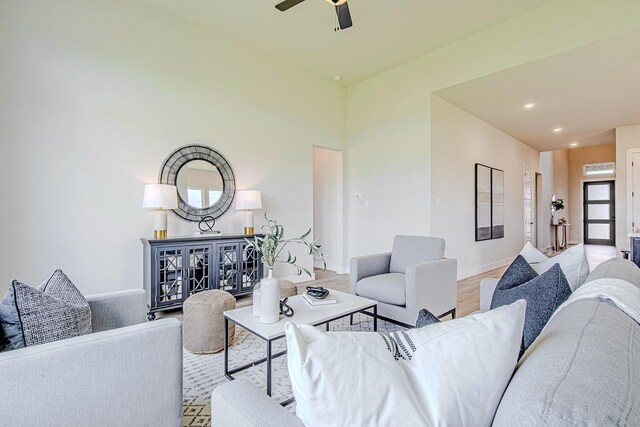 141 Peninsula Point Dr, Montgomery, TX 77356 - living area with a ceiling fan and light wood-style flooring