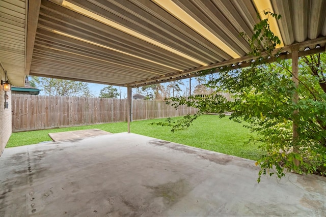 view of patio featuring a fenced backyard