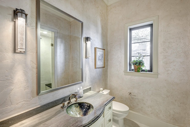 bathroom featuring toilet and vanity