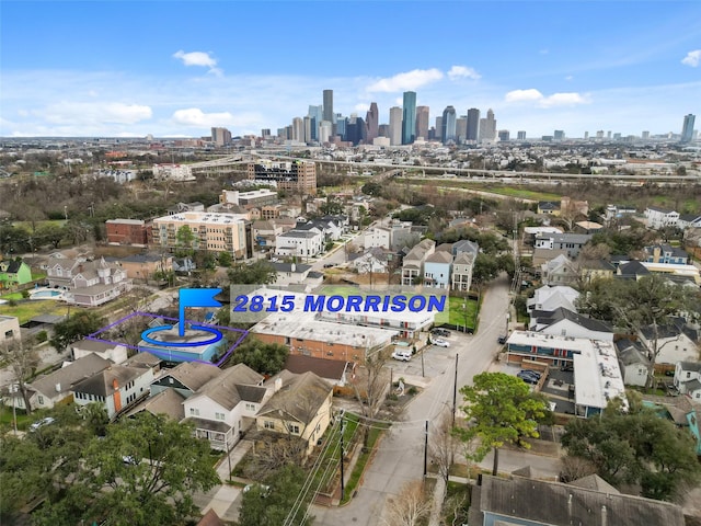 aerial view with a view of city