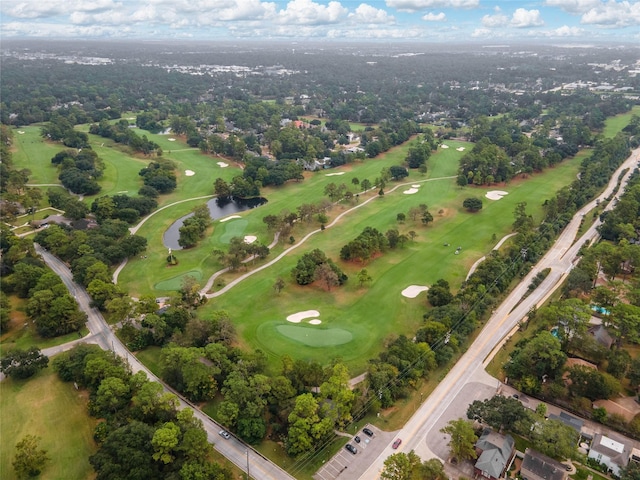 drone / aerial view with golf course view