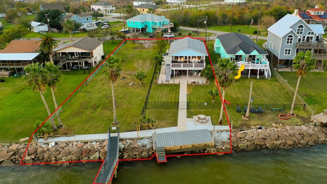 drone / aerial view with a residential view