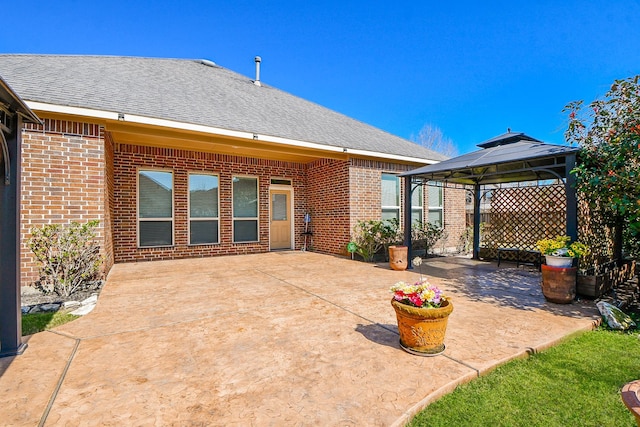 view of patio / terrace with a gazebo