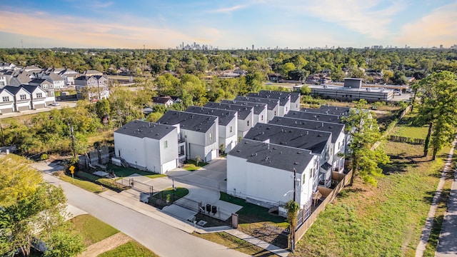 aerial view with a residential view