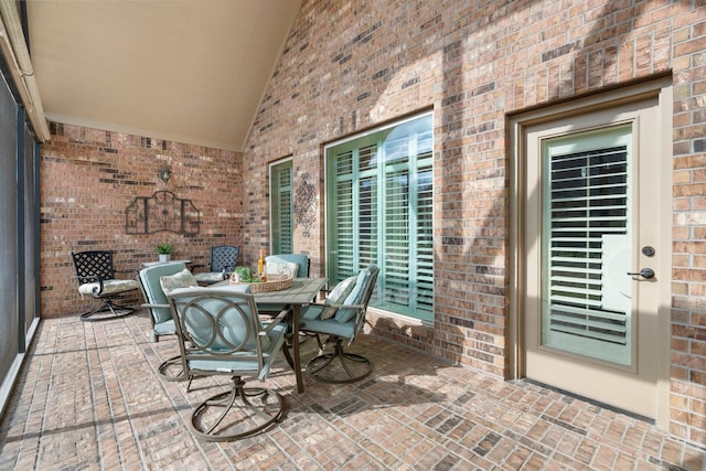 view of patio with outdoor dining area