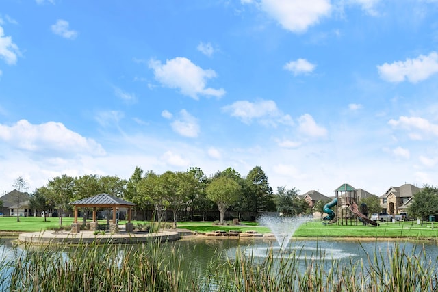 18419 Harlow Dr, Tomball, TX 77377 - water view featuring a gazebo
