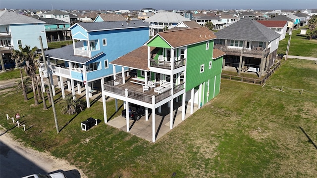 aerial view with a residential view