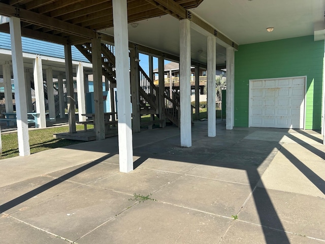 view of patio with stairway