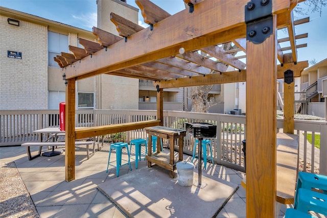 view of patio with a pergola