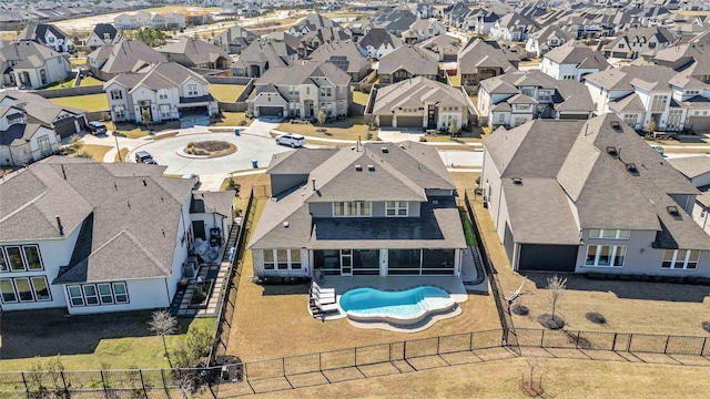 birds eye view of property featuring a residential view