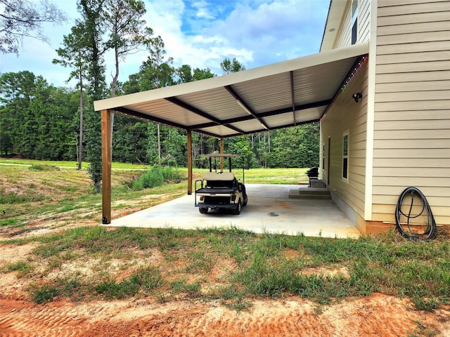 view of parking featuring a carport