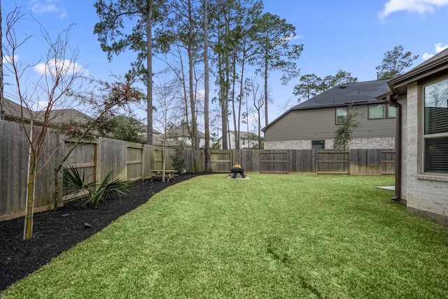 view of yard featuring a fenced backyard