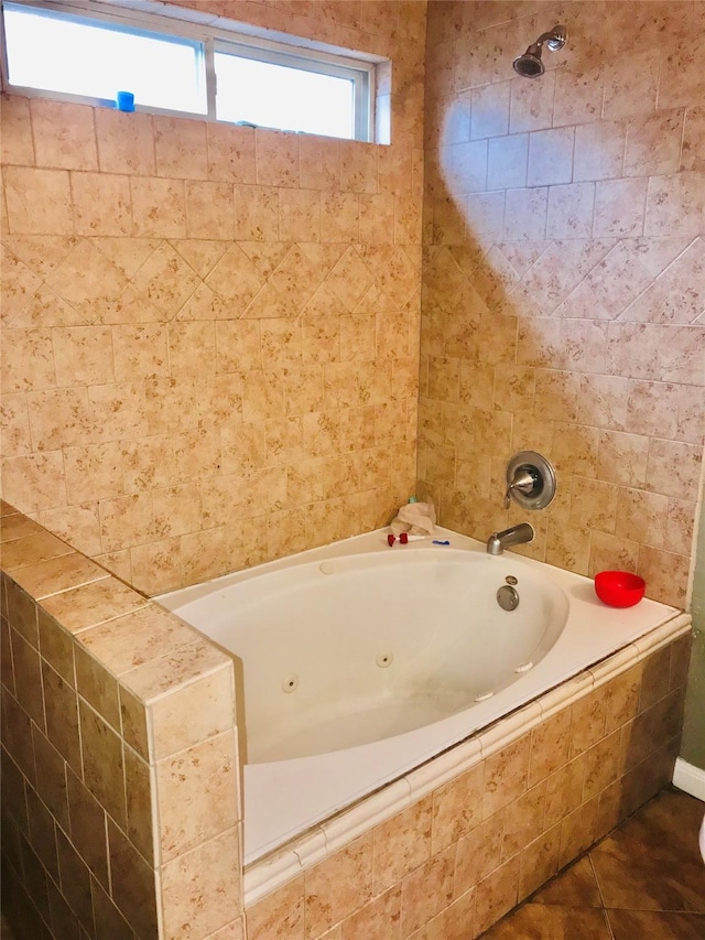 full bathroom with tile patterned flooring