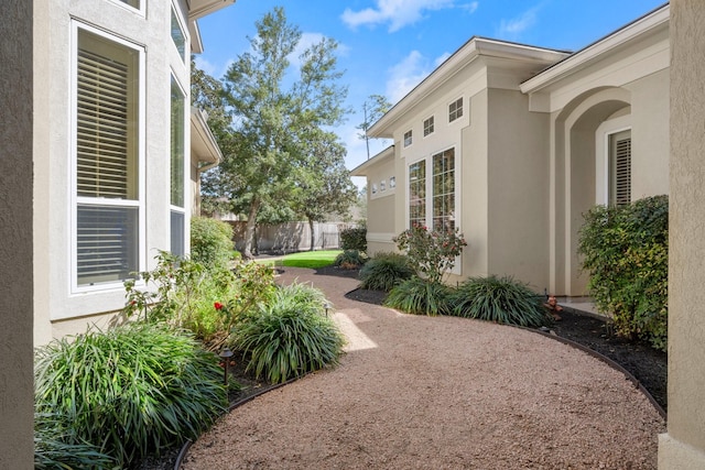 view of yard featuring a patio and fence