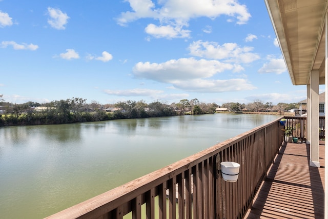 balcony with a water view