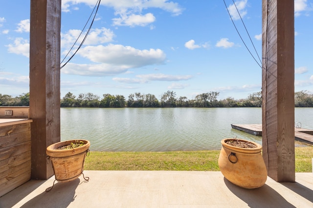 water view featuring a boat dock