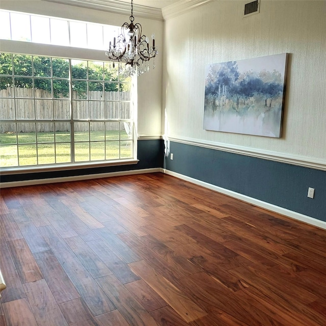 5523 Fragrant Cloud Ct, Houston, TX 77041 - spare room with a chandelier, crown molding, wood finished floors, plenty of natural light, and baseboards