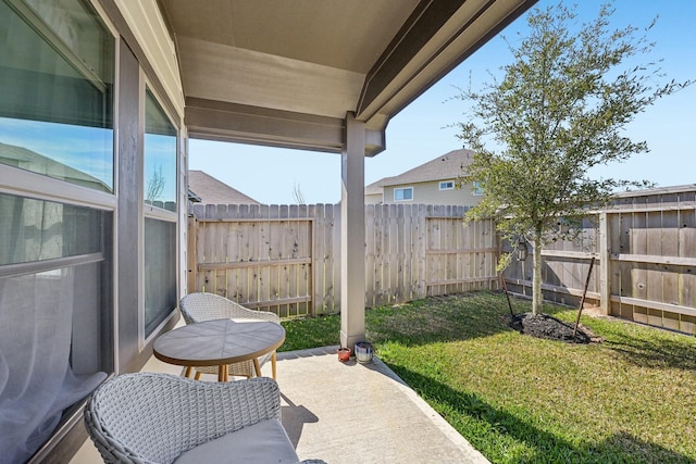 view of patio / terrace featuring a fenced backyard